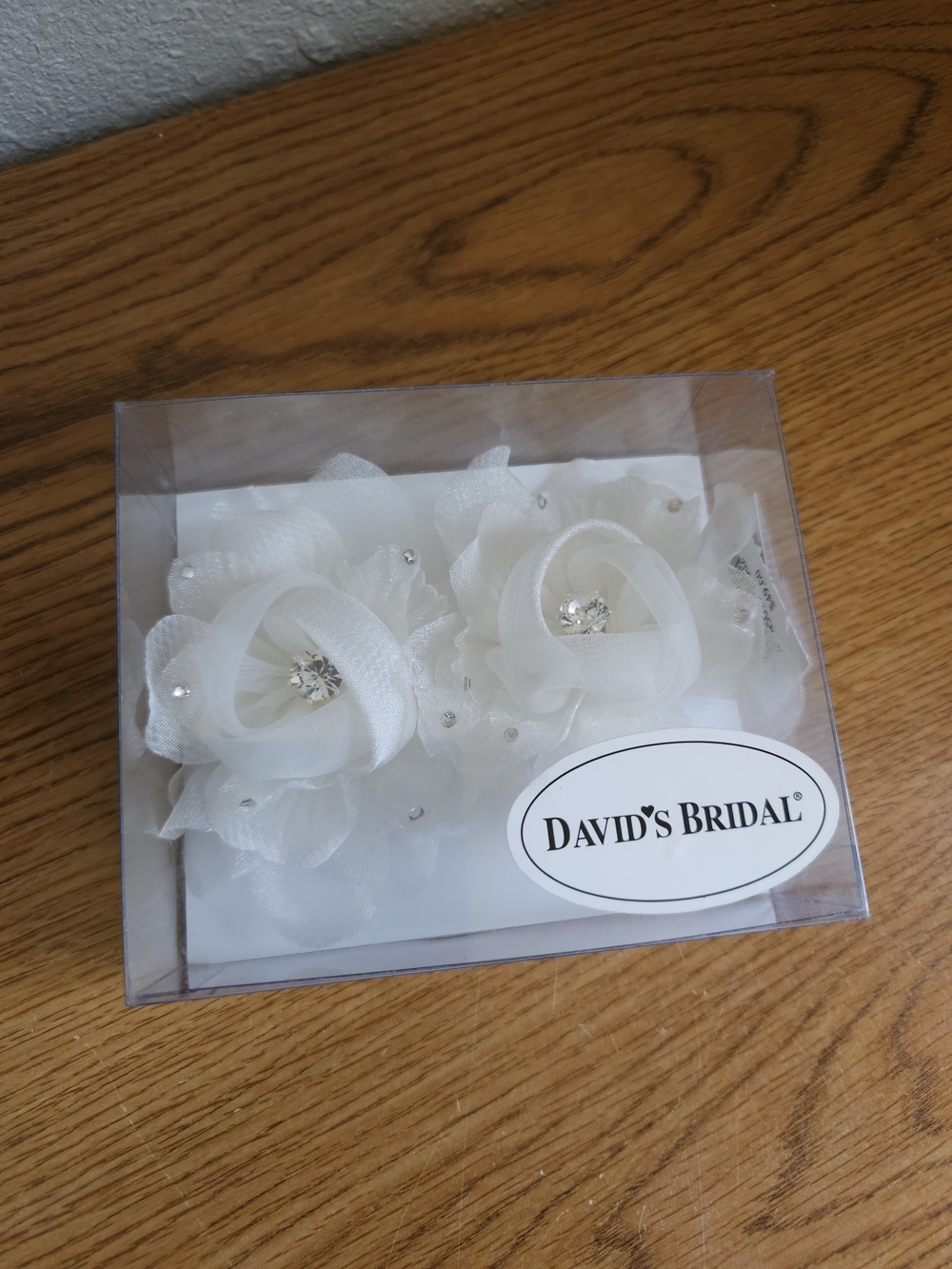 David's Bridal Floral Crystal Flower Hair Piece Bride Wedding NEW